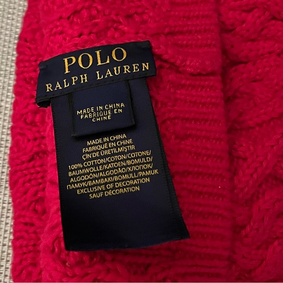 POLO BY RALPH LAUREN PRE-LOVED AUTHENTIC FUCHSIA COLOR CABLE KNIT GIRL’S HAT - Picture 6 of 10